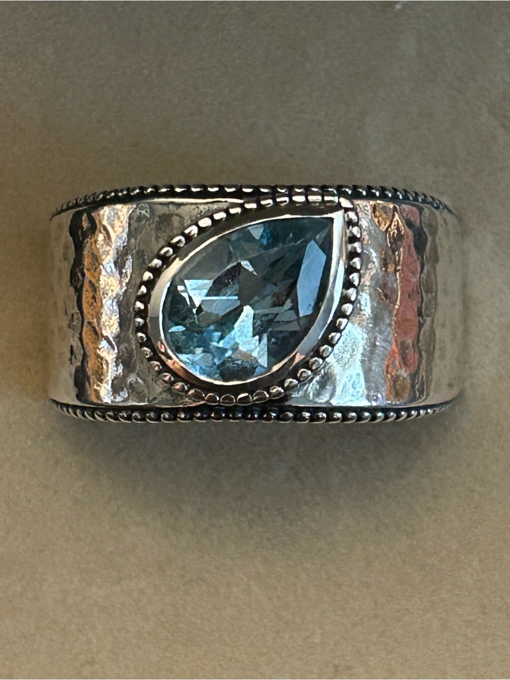JTV Artisan Collection of Israel Sterling Silver Ring 2.25CT Pear SKYBlue Topaz
